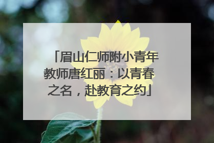 眉山仁师附小青年教师唐红丽：以青春之名，赴教育之约